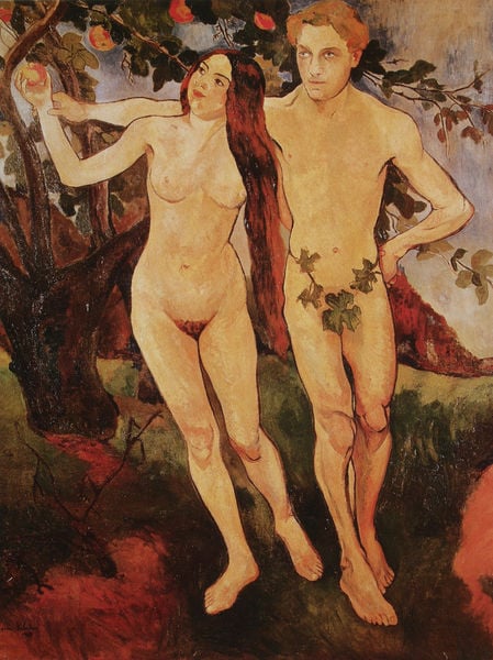 Adam und Eva. by Suzanne Valadon. 1909. Motifs recorded: adam, eva, apfel, baum, paradies, nackt, mann, frau.