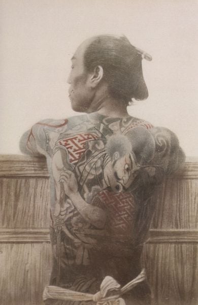 Tätowierung auf der Haut. 1879–1881. Motifs recorded: rücken, japan, mann, tuch, haare, tattoo, tatoo, nackt.