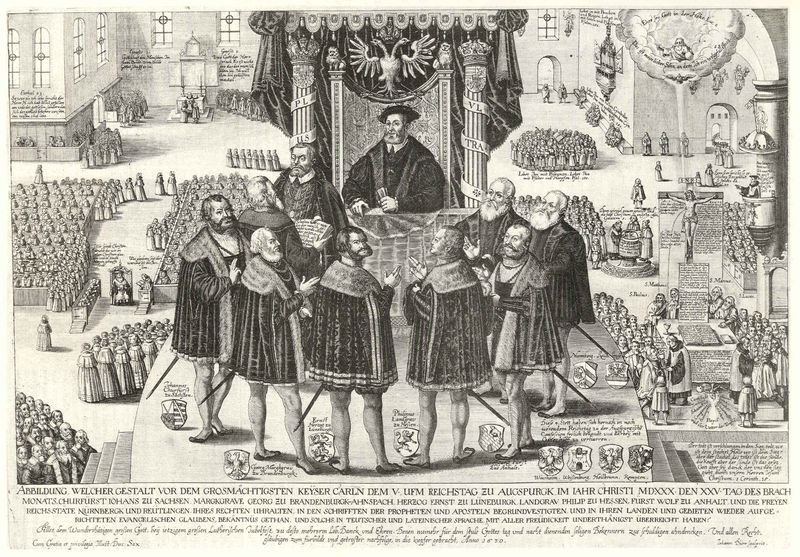 Abbildung, Welcher Gestalt Vor Dem Grosmächtigsten Keyser Carln. by Johann Dürr. 1630. Motifs recorded: männer, wappen, jesus, versammlung, stich, menschen, schrift, text.