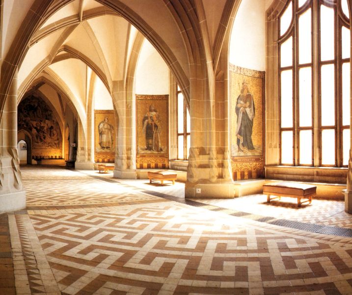 Albrechtsburg in Meissen. 1471. Motifs recorded: boden, mosaik, gewölbe, muster, fenster, gold, gang, innen.
