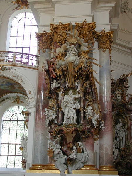 Kanzel. by Johann Joseph Christian. 1700–1800. Motifs recorded: kirche, gold, strahlen, säulen, fenster, barock, marmor, engel.
