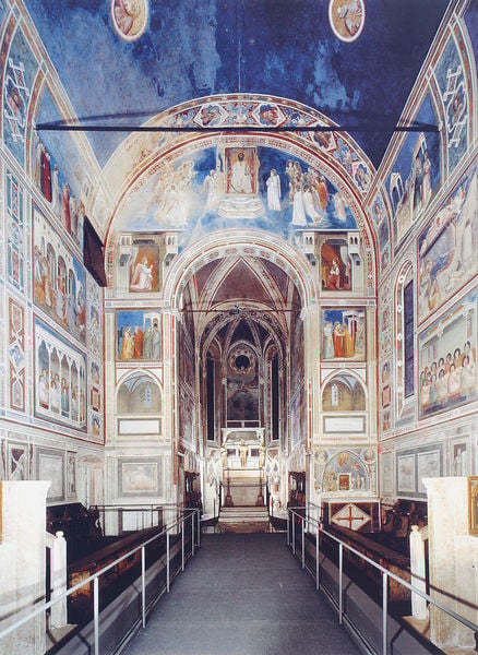 Arenakapelle / Scrovegni-Kapelle. by Giotto. 1302–1305. Motifs recorded: blau, kirche, altar, giotto, fresken, himmel, fresko, padua.