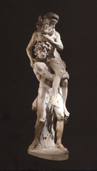 Aeneas, Anchises und Ascanius fliehen aus Troya. by Giovanni Lorenzo Bernini. 1618–1619. Motifs recorded: marmor, skulptur, statue, tragen, männer, akt, nackt, troja.