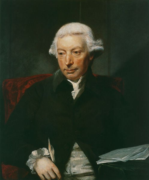 Adam Ferguson. by Joshua Reynolds. 1781–1782. Motifs recorded: mann, rot, papier, feder, portrait, weiss, gemälde, perücke.
