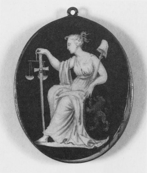 Abzeichend der révolution brabaconne. 1789–1790. Motifs recorded: waage, frau, löwe, gerechtigkeit, justitia, medaillon, schmuck, göttin.