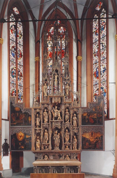 Lorch, Hochaltar in St. Martin. by Hans Bilder. 1483. Motifs recorded: altar, altar, church, figuren, fenster, flügelaltar, wood, gotik.