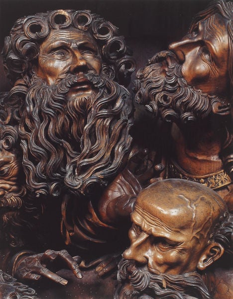 Hochaltar aus der Abteikirche Zwettl in Niederösterreich. 1516–1525. Motifs recorded: männer, locken, bart, bärte, glatze, holz, finger, adern.