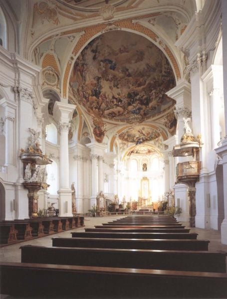 Benediktinerabteikirche Heilig Kreuz in Neresheim. by Balthasar Neumann. 1747–1792. Motifs recorded: barock, kirche, licht, kanzel, foto, altar, säulen, chor.